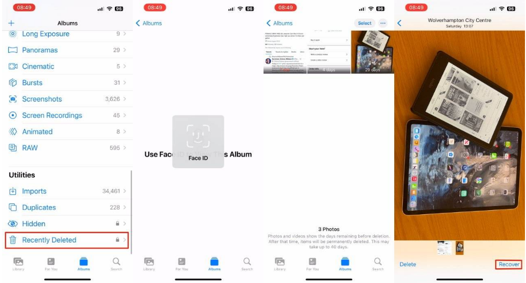 平阴苹果14维修分享 iPhone14 上恢复已删除的照片 